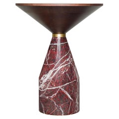 Petite table Cino en marbre rouge