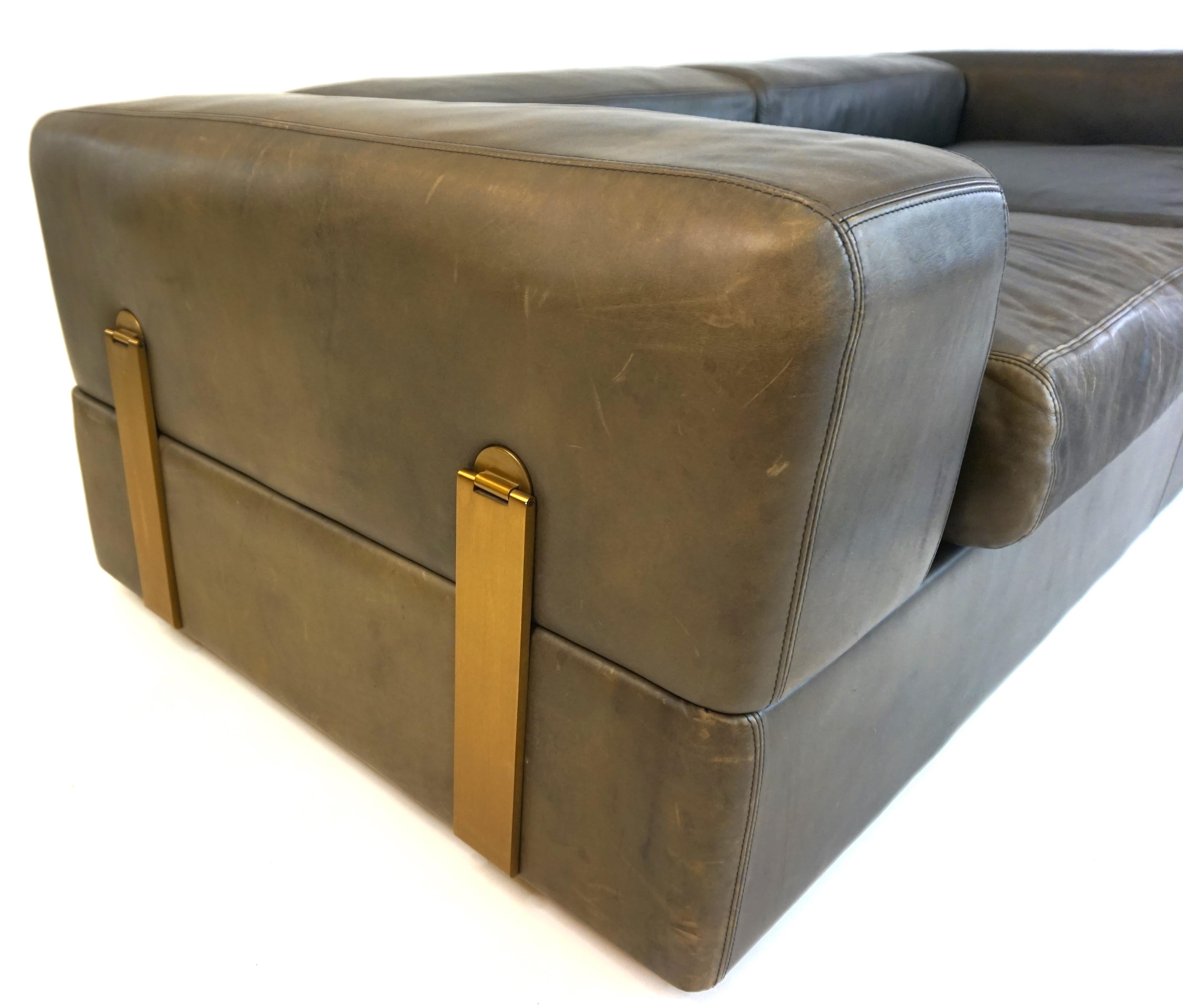 Mid-20th Century Cinova 711 Leather Sofa Daybed by Tito Agnoli