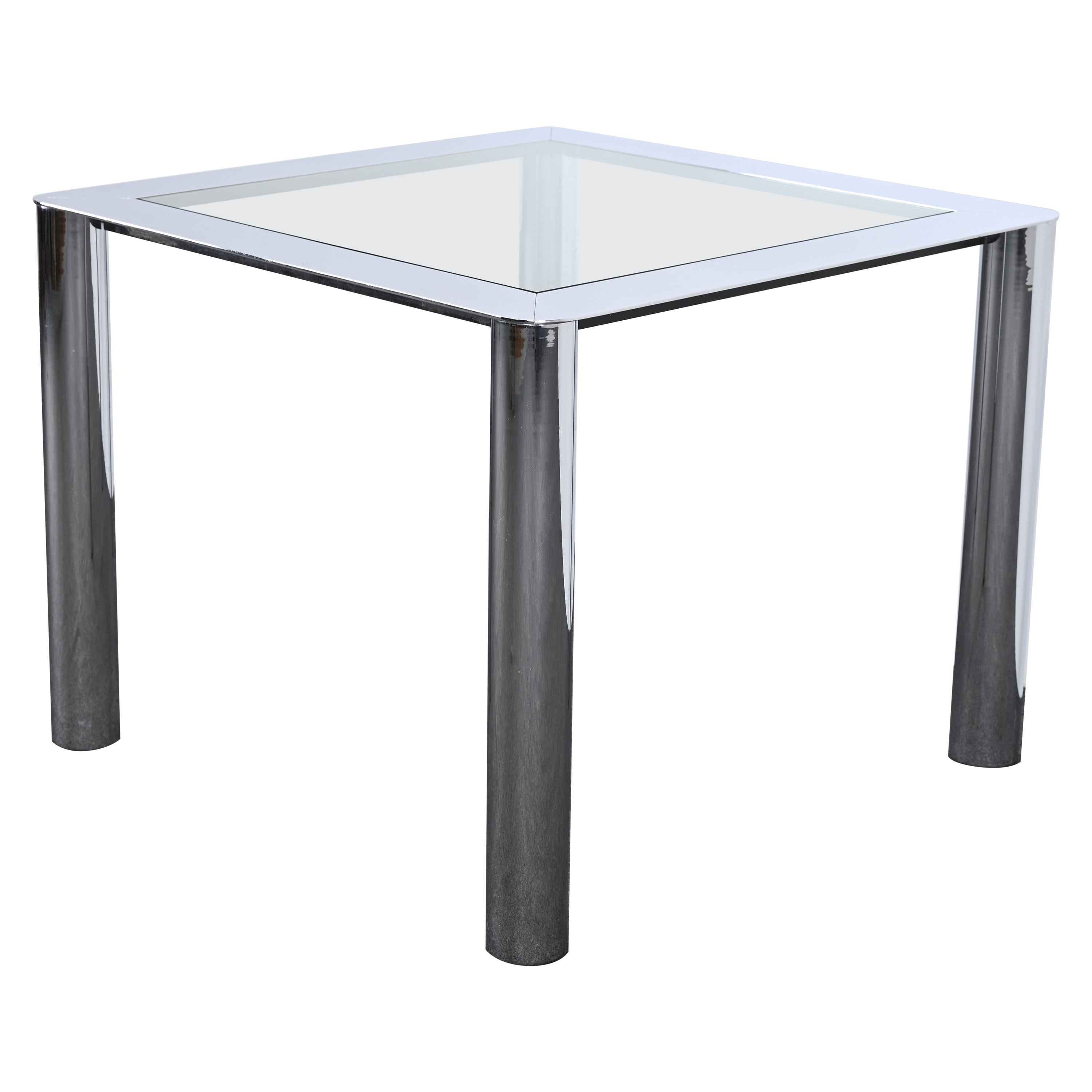 "Cinova" Chrome Game Table by Sergio Mazza & Grimigna, 1970s
