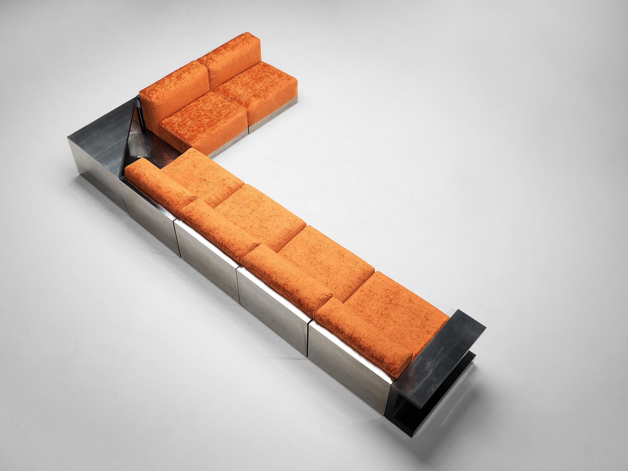 Cinova Modular Sofa in Velvet and Chrome 5