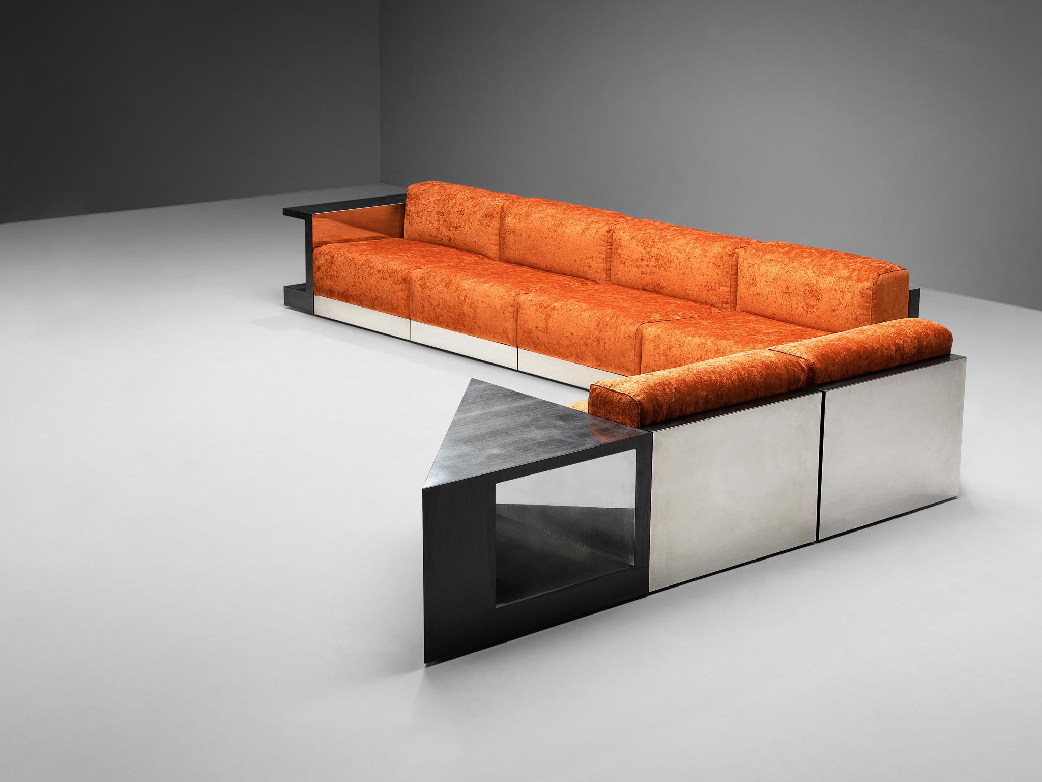Cinova Modular Sofa in Velvet and Chrome at 1stDibs