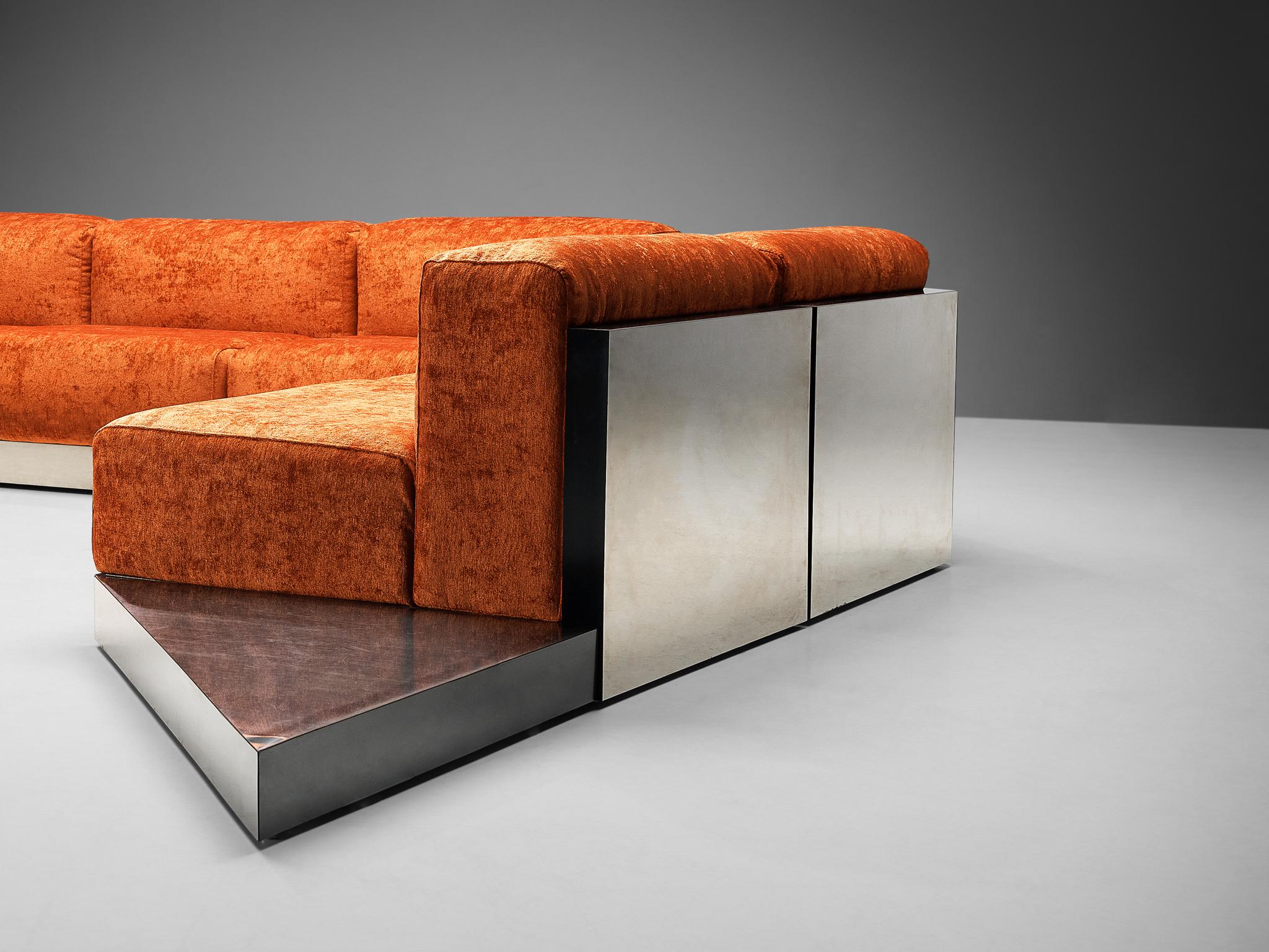 Cinova Modular Sofa in Velvet and Chrome at 1stDibs