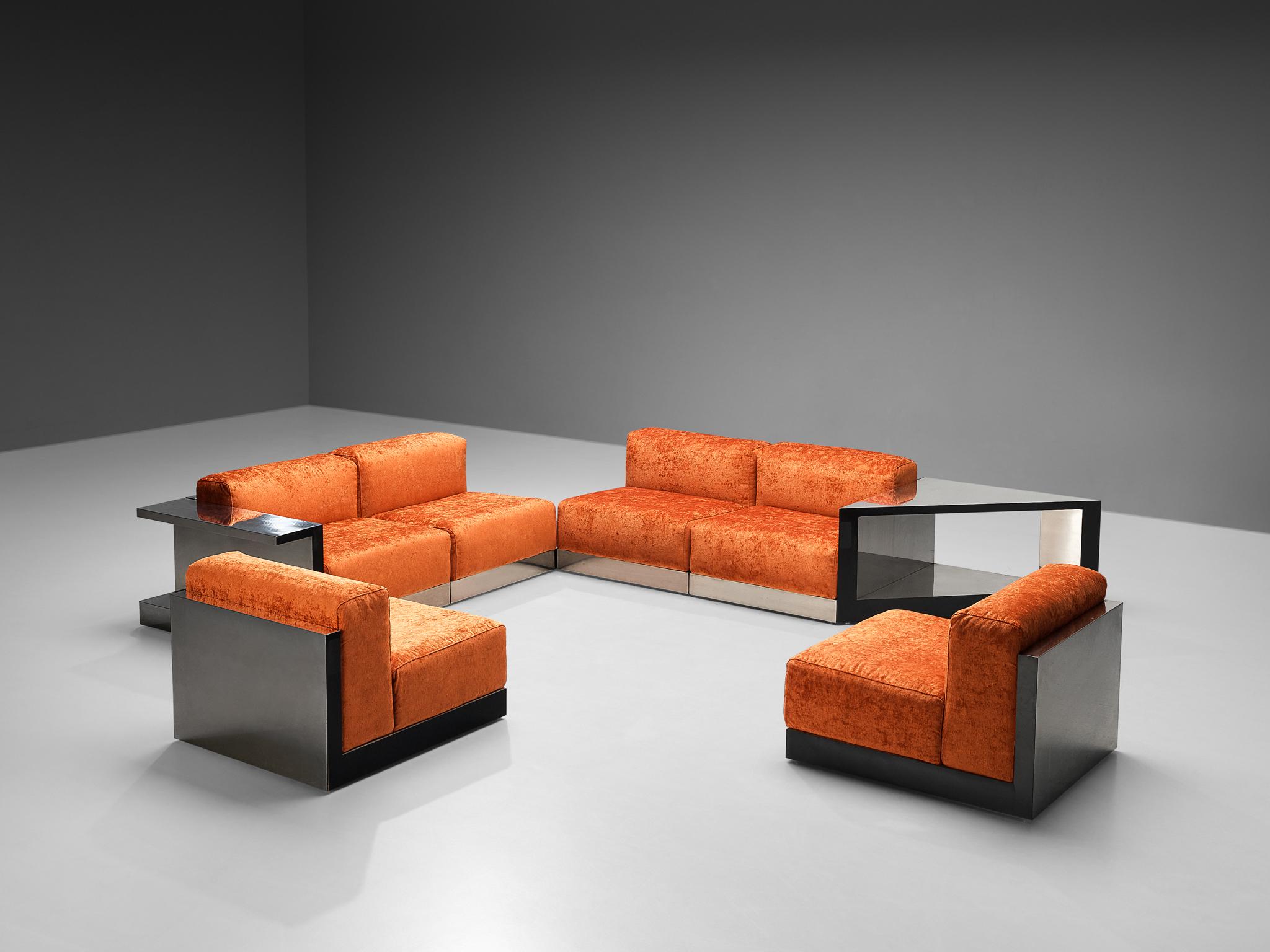 Cinova Modular Sofa in Velvet and Chrome at 1stDibs
