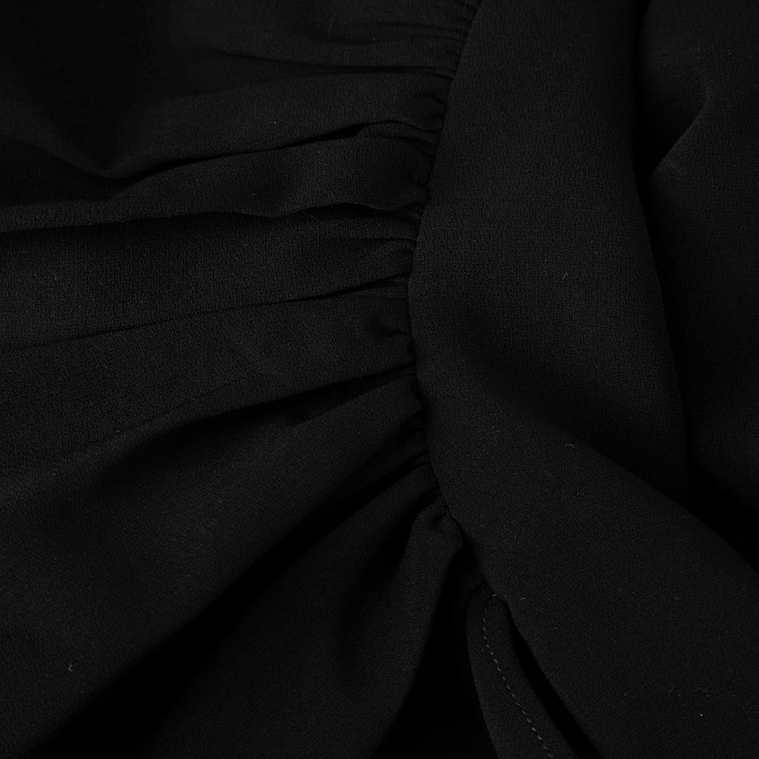 Cinq à Sept Black Ruched Detail Dress Size XS In Good Condition For Sale In London, GB