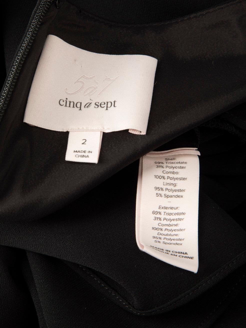 Cinq à Sept Black Ruched Detail Dress Size XS For Sale 2