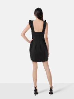 Cinq à Sept Black Ruffle Strap Mini Dress Size S