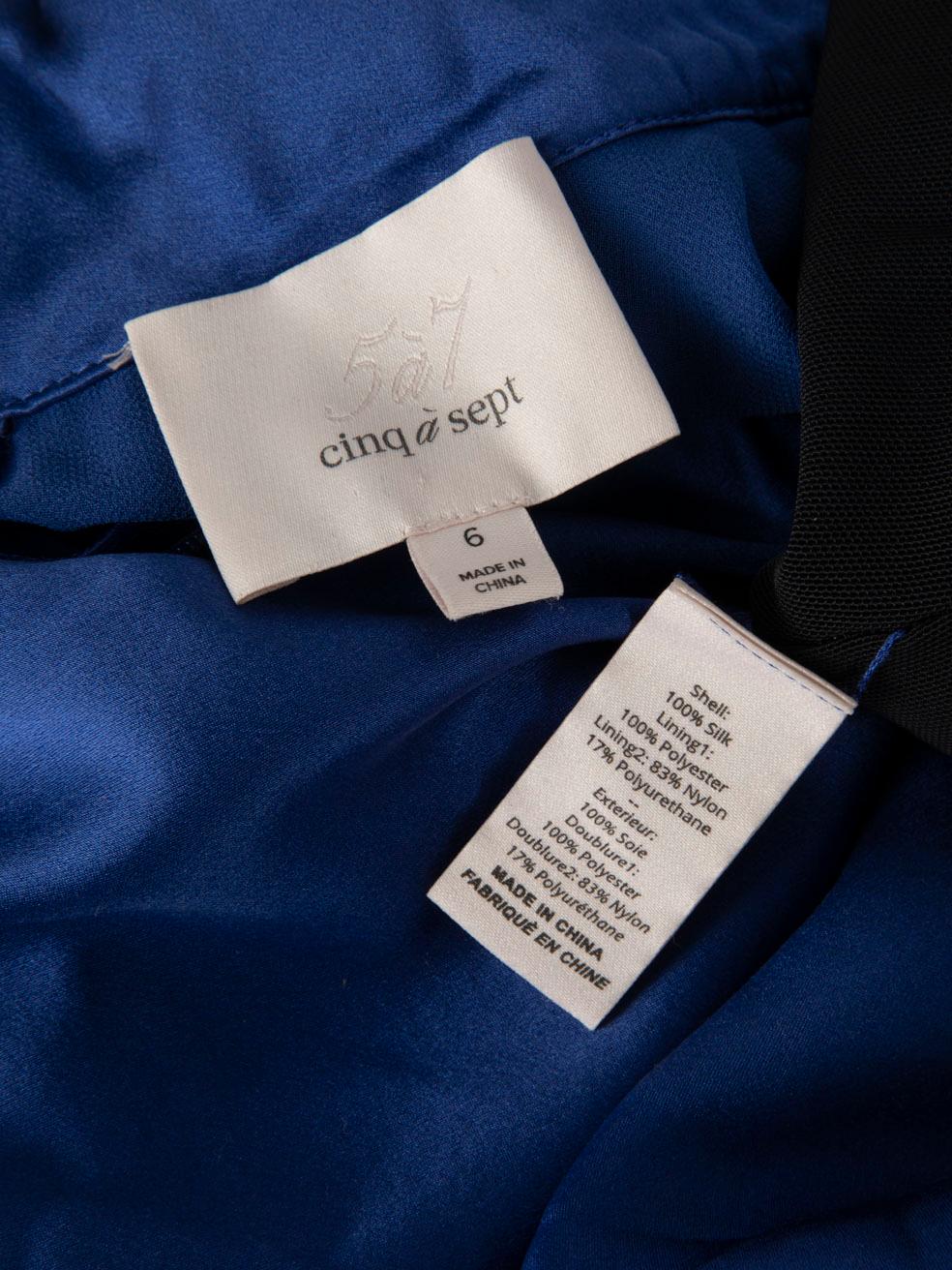 Cinq à Sept Blue Silk Ruched Midi Dress Size M For Sale 2