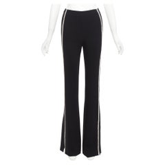 CINQ A SEPT Pantalón negro de talle alto con abertura y cristales transparentes US0 XS