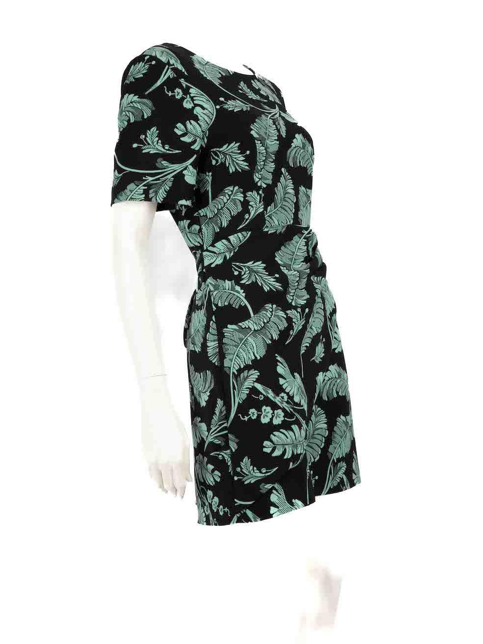 CONDITION is Very good. Hardly any visible wear to dress is evident on this used Cinq à Sept designer resale item.
 
 
 
 Details
 
 
 Multicolour- black, green
 
 Polyester
 
 Dress
 
 Leaf print
 
 Mini
 
 Short sleeves
 
 Round neck
 
 Belt tie
