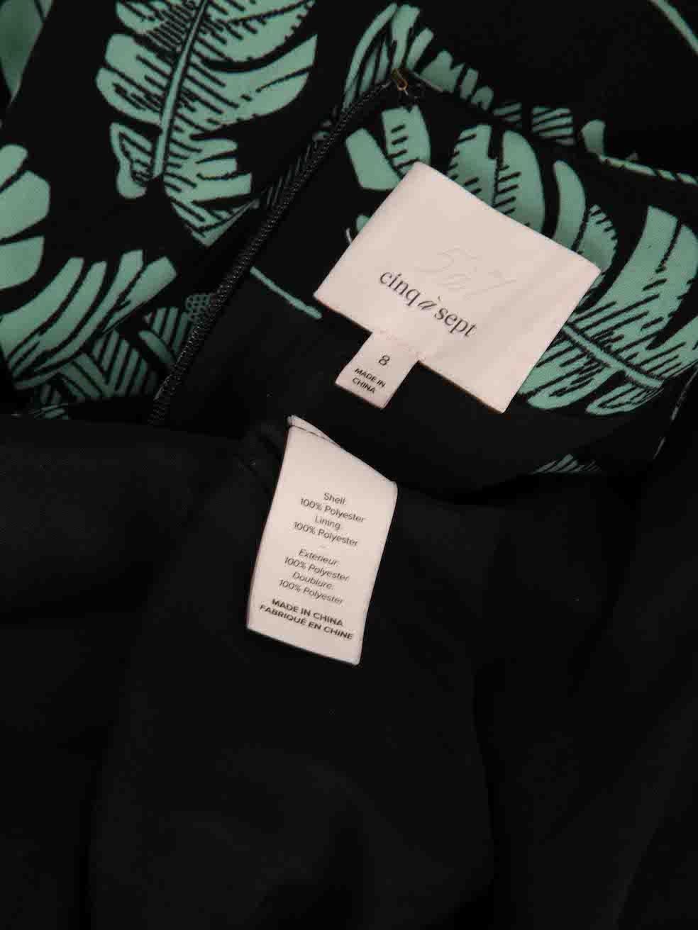 Cinq à Sept Leaf Pattern Mini Dress Size L In Excellent Condition For Sale In London, GB