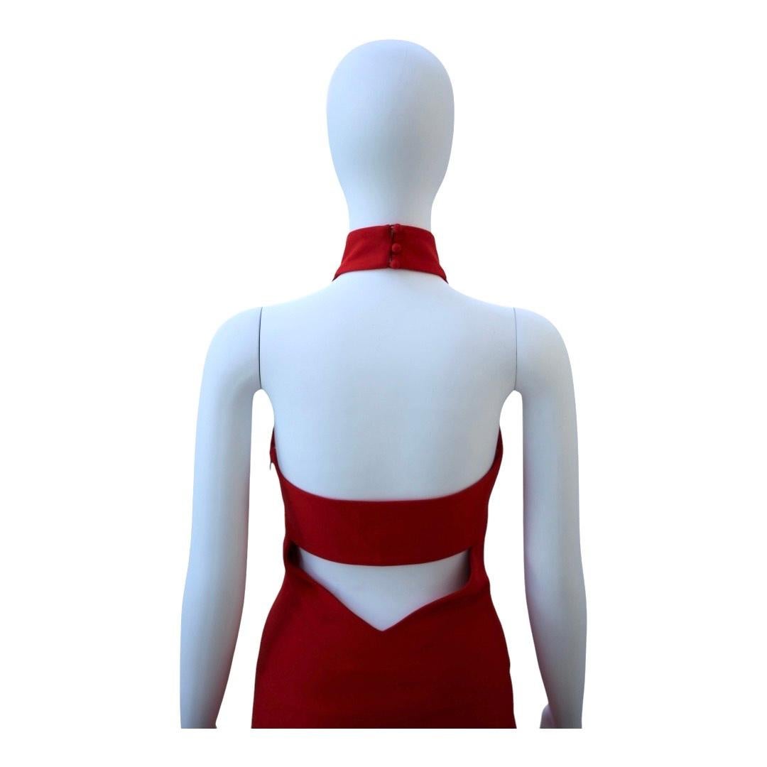 Femenino o masculino Cinq a Sept Vestido rojo sin espalda y con escote halter en venta
