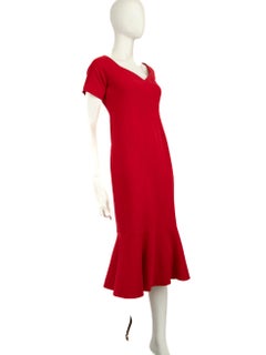 Cinq a Sept - Vestito Midi Off Shoulder Rosso Taglia L