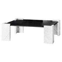 Cinq Coffee Table in Marble and Blackened Steel