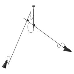 Suspension Cinquanta noir et noir par Vittoriano Viganò pour Astep