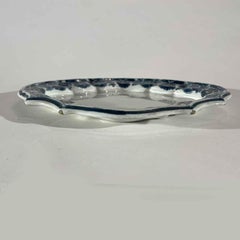Cinque Piatti di Maiolica Italiana Faenza Secolo XVIII Decoro Floreale Blu