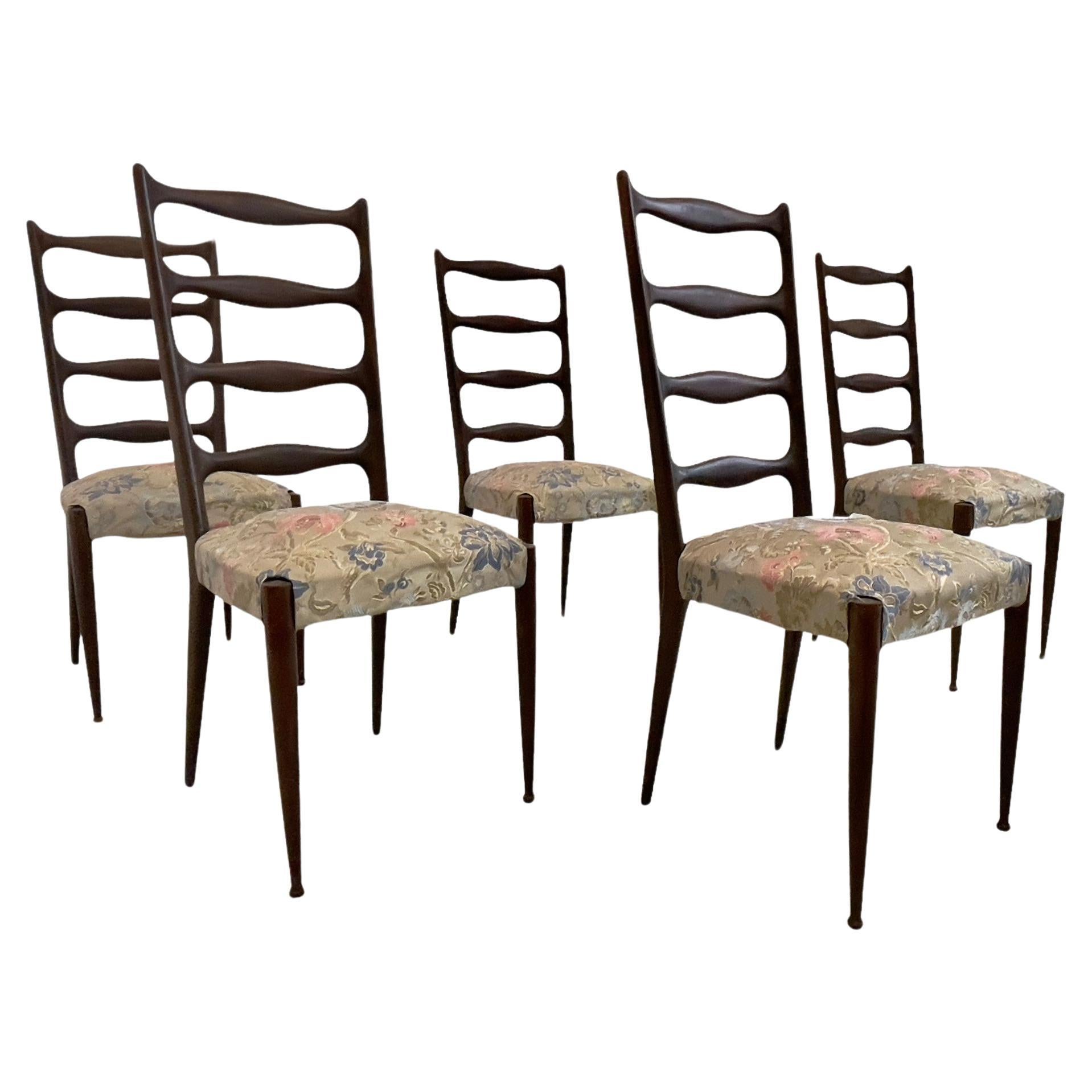 Five chairs by Paolo Buffa, 1950s For Sale