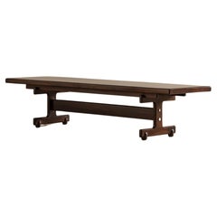 Used Sergio Rodrigues' Cíntia Bench in solid wood, Brazilian Mid-Century Design