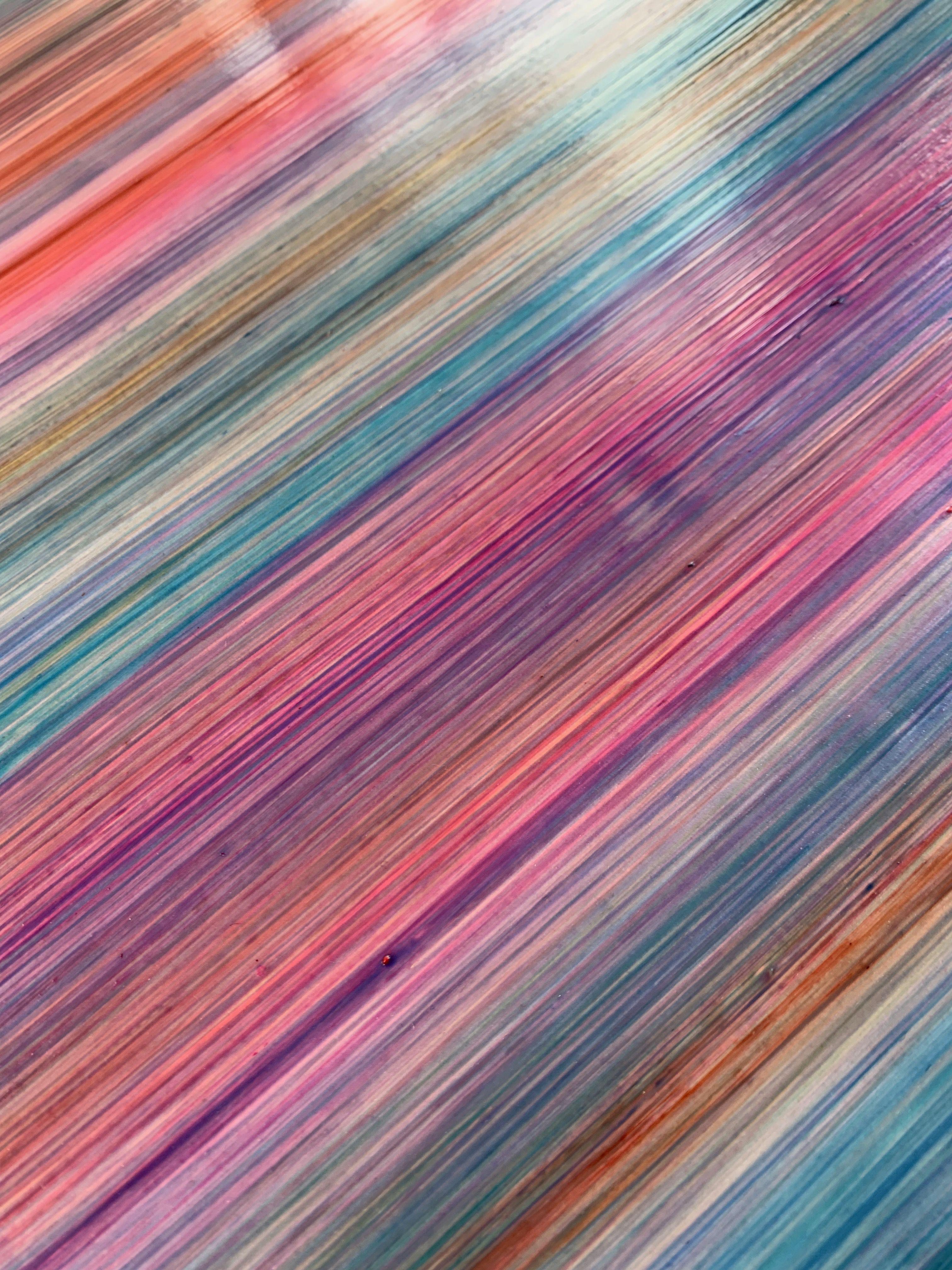Serie Colores deslizantes, Magenta, Azul y Amarillo, Pintura, Acrílico sobre papel - Painting Abstracto de Cintia GarcÃ­a