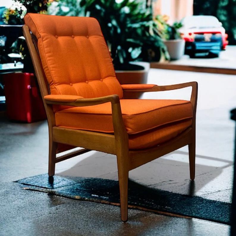 Mid-Century Modern Cintique Lounge Chair High Backed