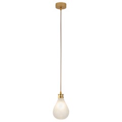 Cintola Pendant by Tom Kirk with Hand Blown Glass in Satin Gold 