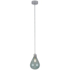 Cintola Pendant by Tom Kirk with Hand Blown Glass in Polished Aluminum 