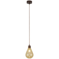 Cintola Pendant by Tom Kirk with Hand Blown Glass in Satin Bronze