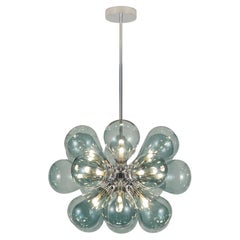 Cintola Maxi Pendant in Polished Aluminium with 18 Smoke Grey Handblown Globes