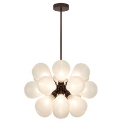 Cintola Maxi Pendant in Satin Bronze with Frosted Glass by Tom Kirk