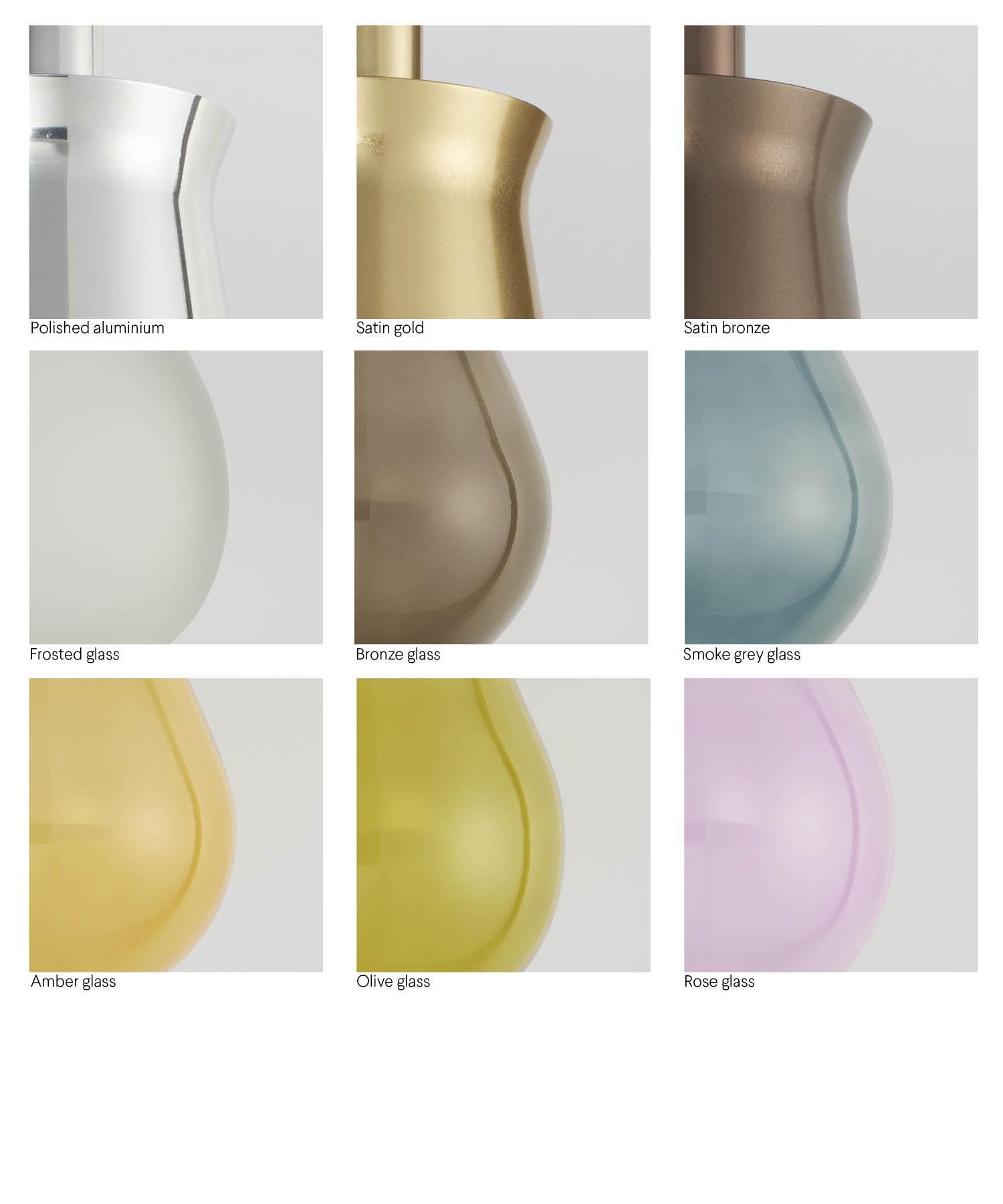 Cintola Maxi Pendant in Satin Gold with 18 Handblown Frosted Glass Globes For Sale 3