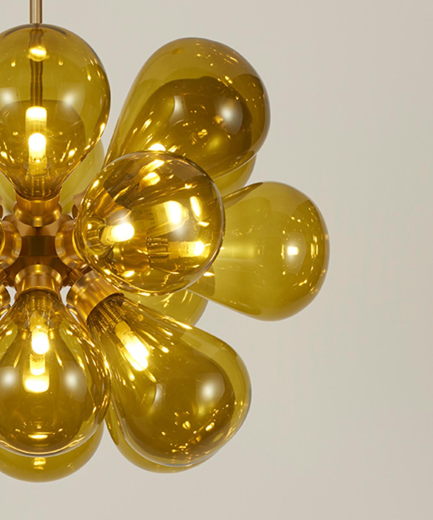 Pendentif Maxi Cintola en or satiné avec 18 globes en verre dépoli soufflé à la main en vente 5