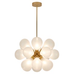 Cintola Maxi Pendant in Satin Gold with Frosted Glass by Tom Kirk 