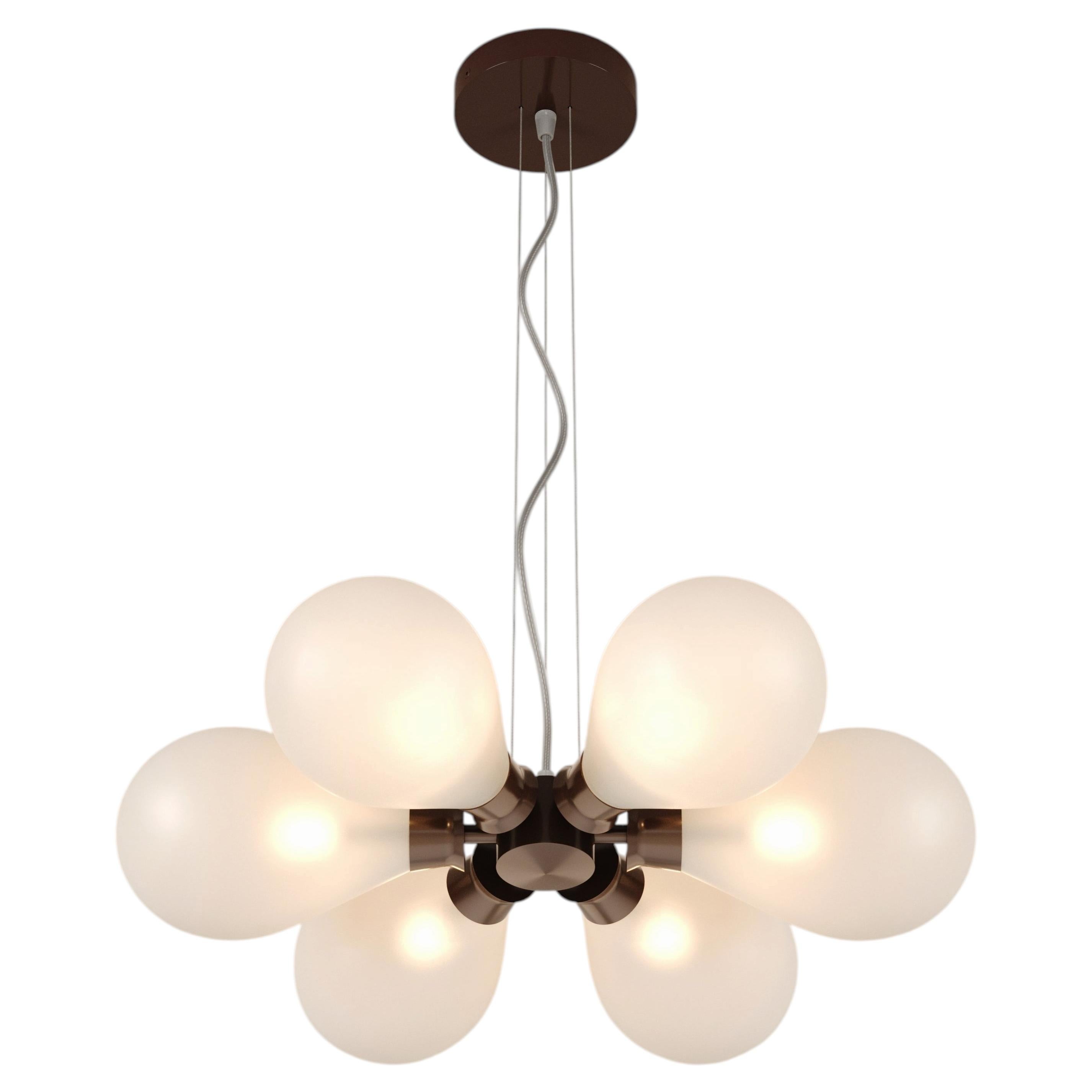 Cintola Midi Pendant in Satin Bronze with Frosted Glass by Tom Kirk