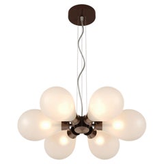 Cintola Midi Pendant in Satin Bronze with Frosted Glass by Tom Kirk