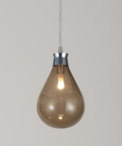 Cintola Pendant in Polished Aluminium with Bronze Glass by Tom Kirk