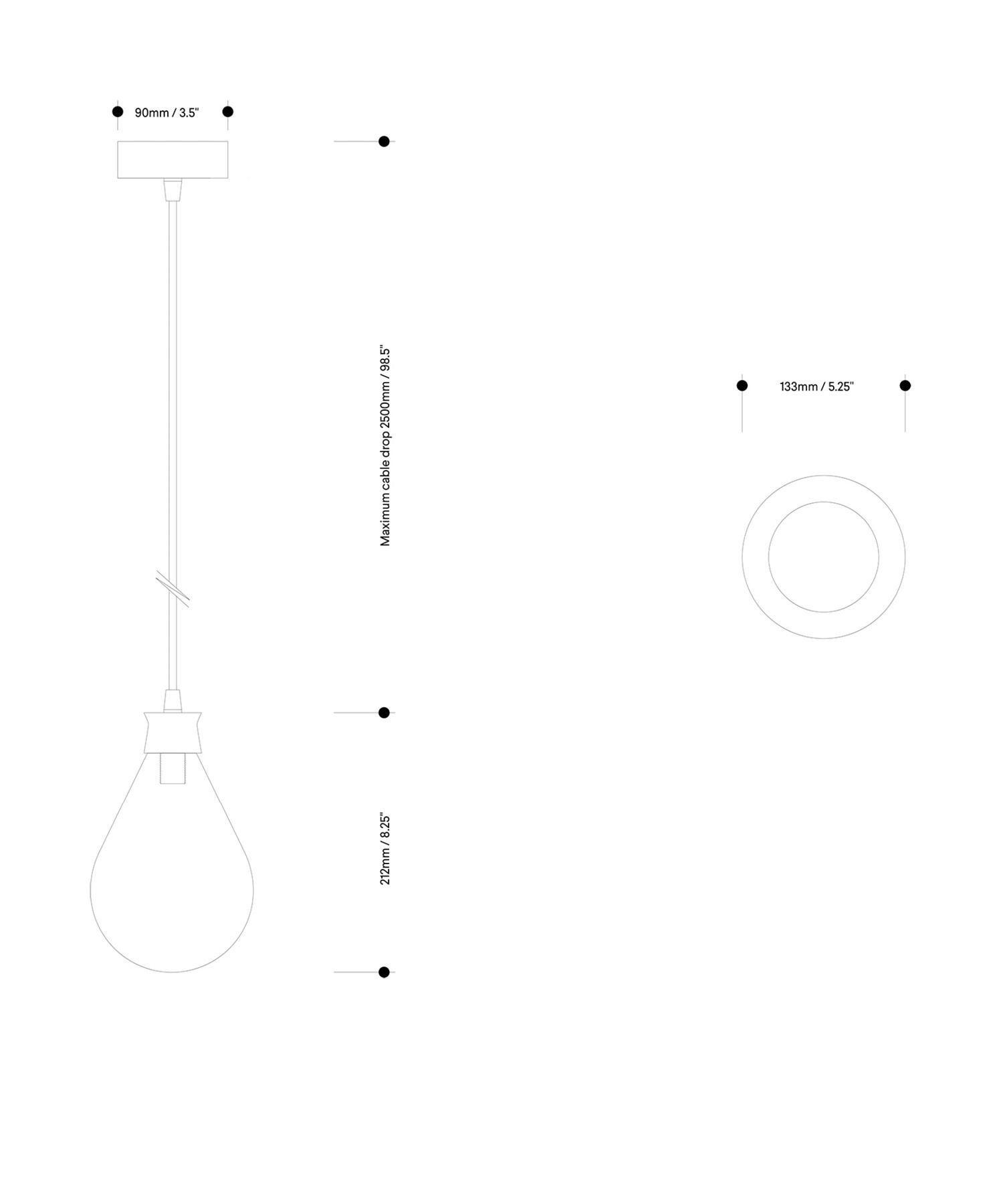 Lampe à suspension Cintola en aluminium poli avec globe en verre soufflé à la bouche dépoli en vente 5