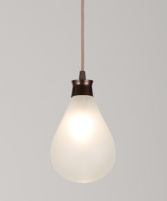 Cintola Pendant in Satin Bronze with Frosted Glass by Tom Kirk