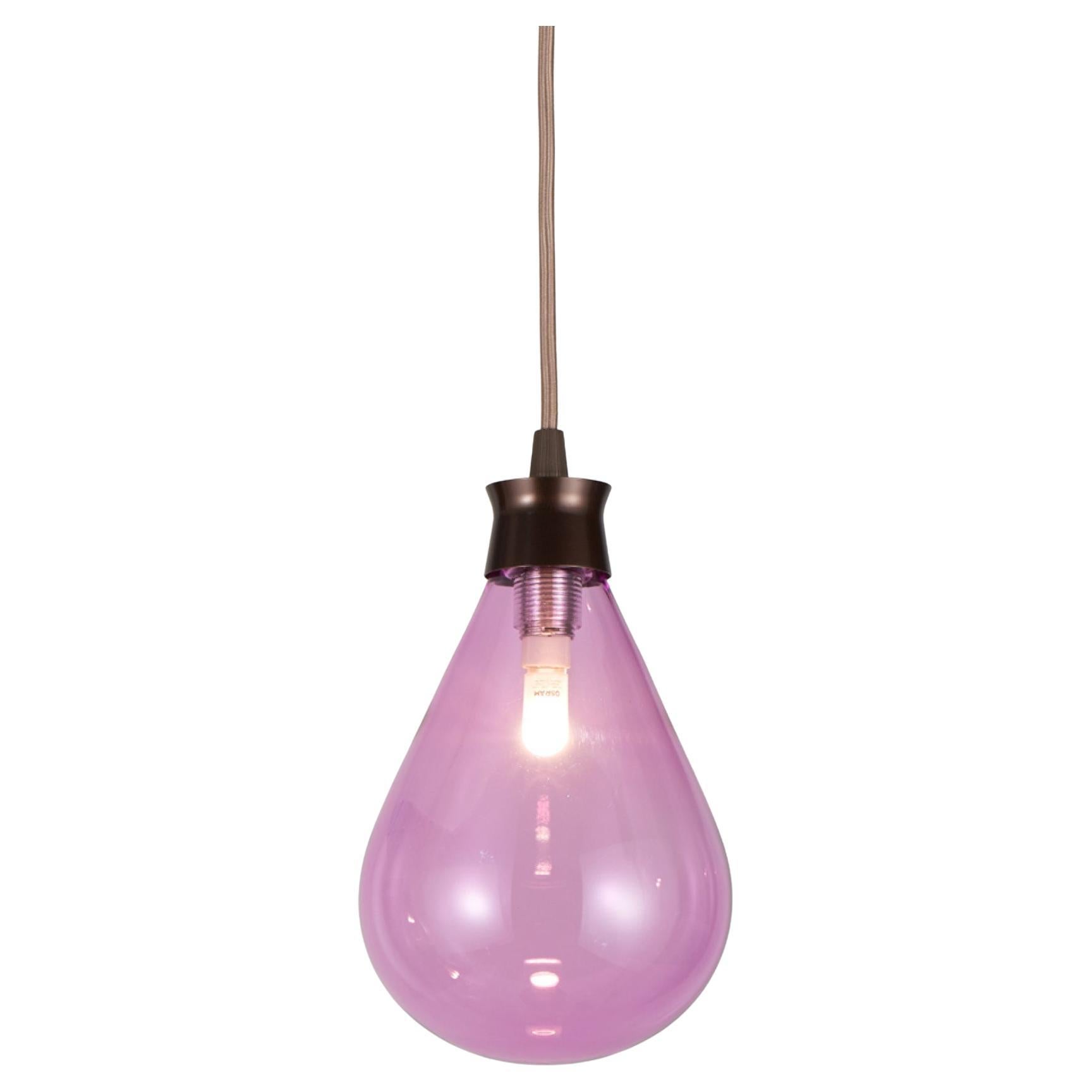 Cintola-Pendelleuchte aus satinierter Bronze mit mundgeblasenem Rosenkugel aus Glaskugel