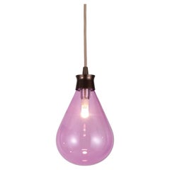 Cintola Pendant in Satin Bronze with Rose Handblown Glass Globe