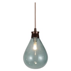 Cintola Pendant in Satin Bronze with Smoke Grey Glass by Tom Kirk