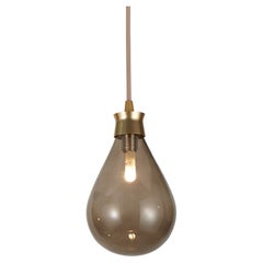 Cintola Pendant in Satin Gold with Bronze Handblown Glass Globe