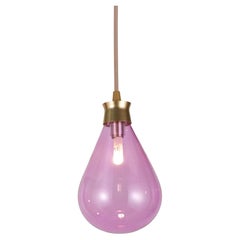 Cintola Pendant in Satin Gold with Rose Handblown Glass Globe