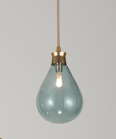 Cintola Pendant in Satin Gold with Smoke Grey Glass by Tom Kirk