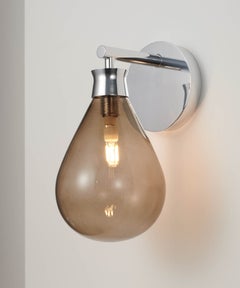 Cintola Wall Light in Polished Aluminium and Bronze Glass by Tom Kirk