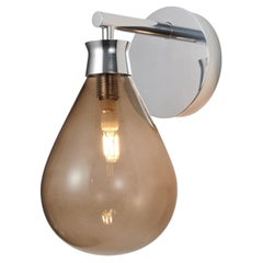 Cintola Wall Light in Polished Aluminium with Bronze Glass by Tom Kirk