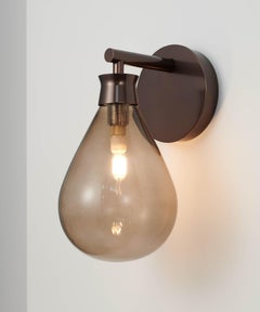 Cintola Wall Light in Satin Bronze and Bronze Glass by Tom Kirk