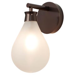 Cintola Wall Light in Satin Bronze with Frosted Handblown Glass Globe