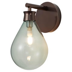 Cintola Wall Light in Satin Bronze with Smoke Glass by Tom Kirk