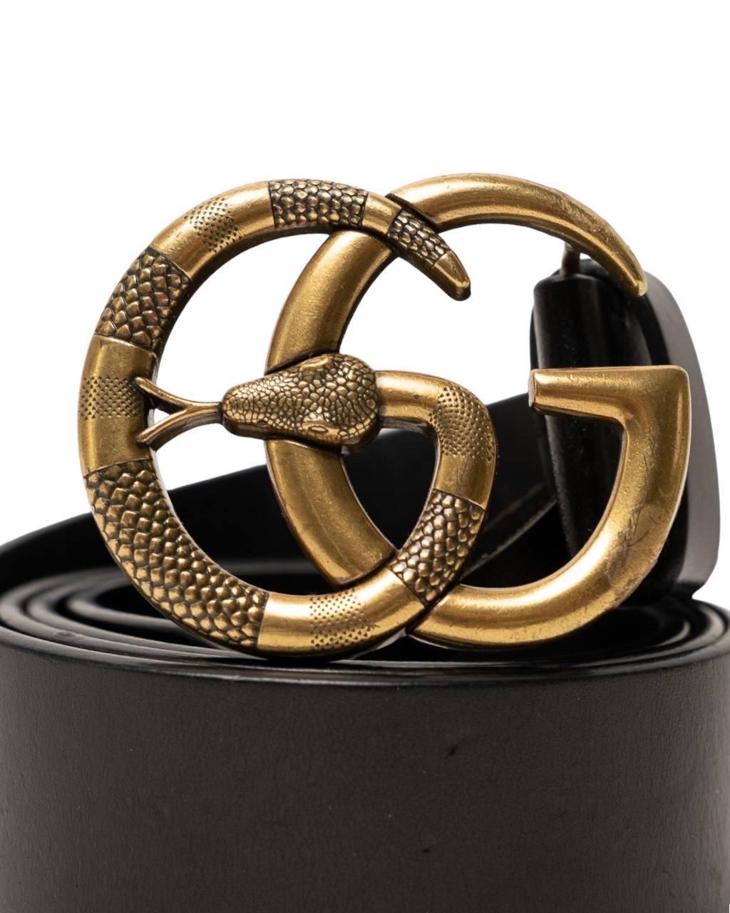 Cintura Gucci Snake Marmont GG Nera