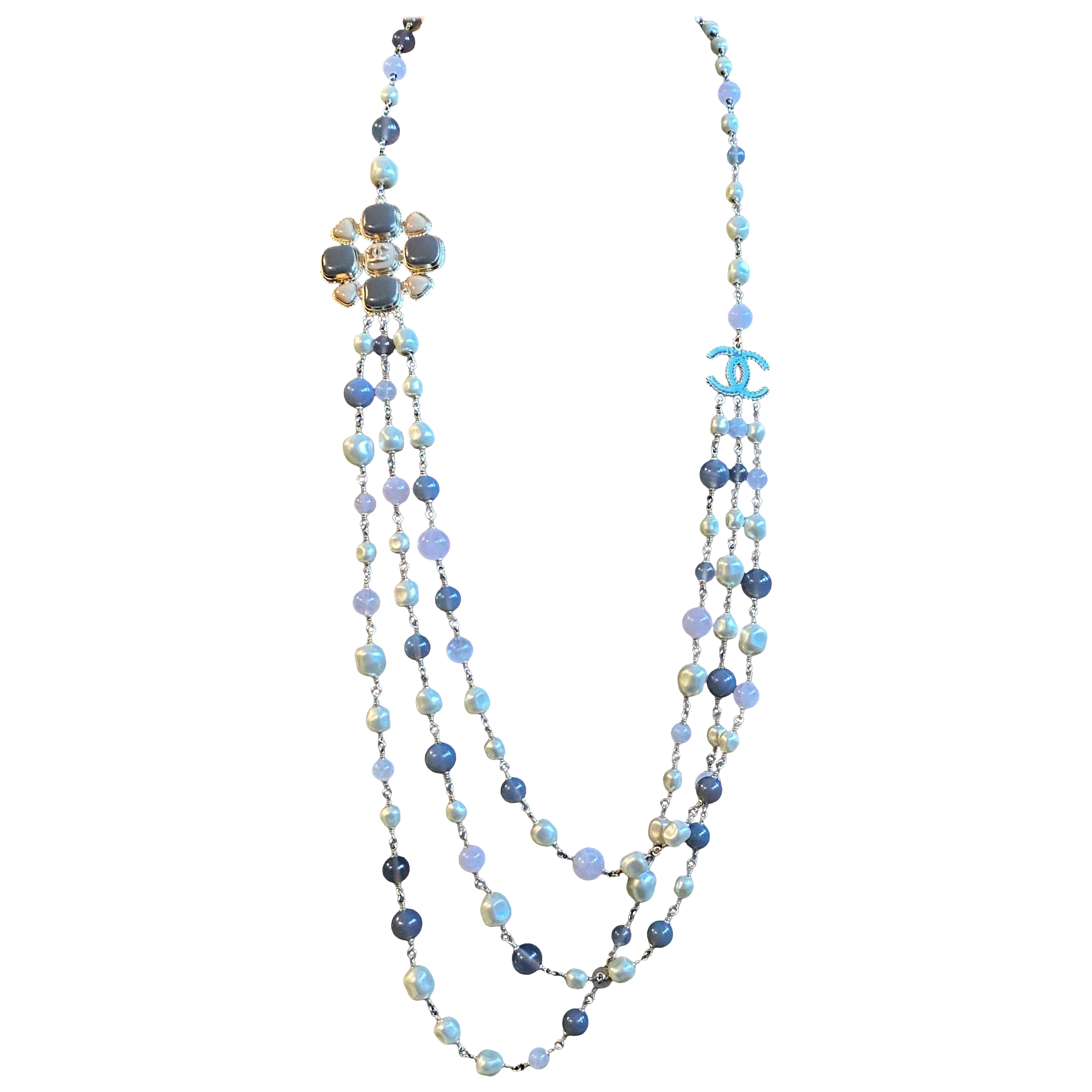 Cintura o collana gripoix Chanel a tre fili For Sale