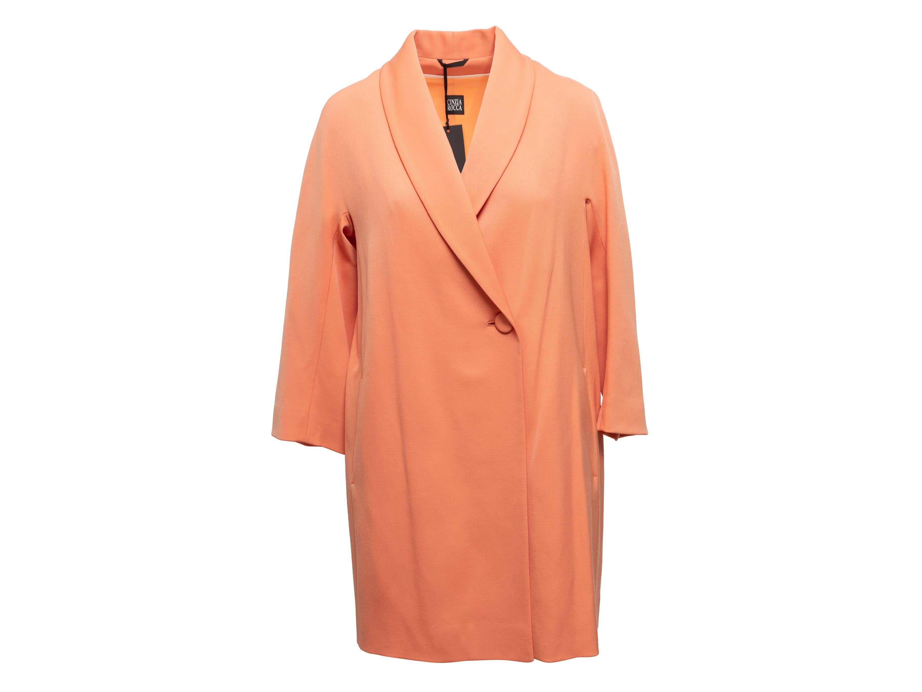 Cinzia Rocca Pastel Orange Virgin Wool Coat 1